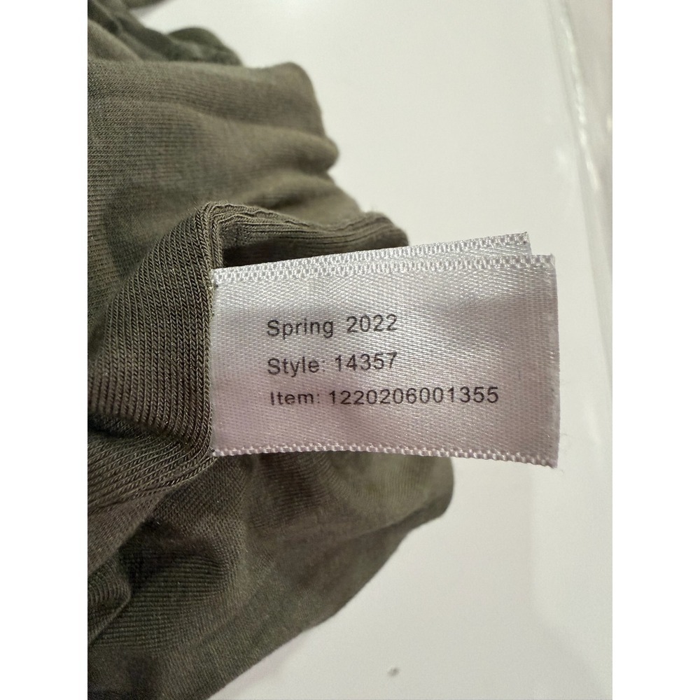 Marine Layer Lexi Rib Midi Dress Olive Green Scoop Neck Short Sleeve Size M - Picture 5 of 7